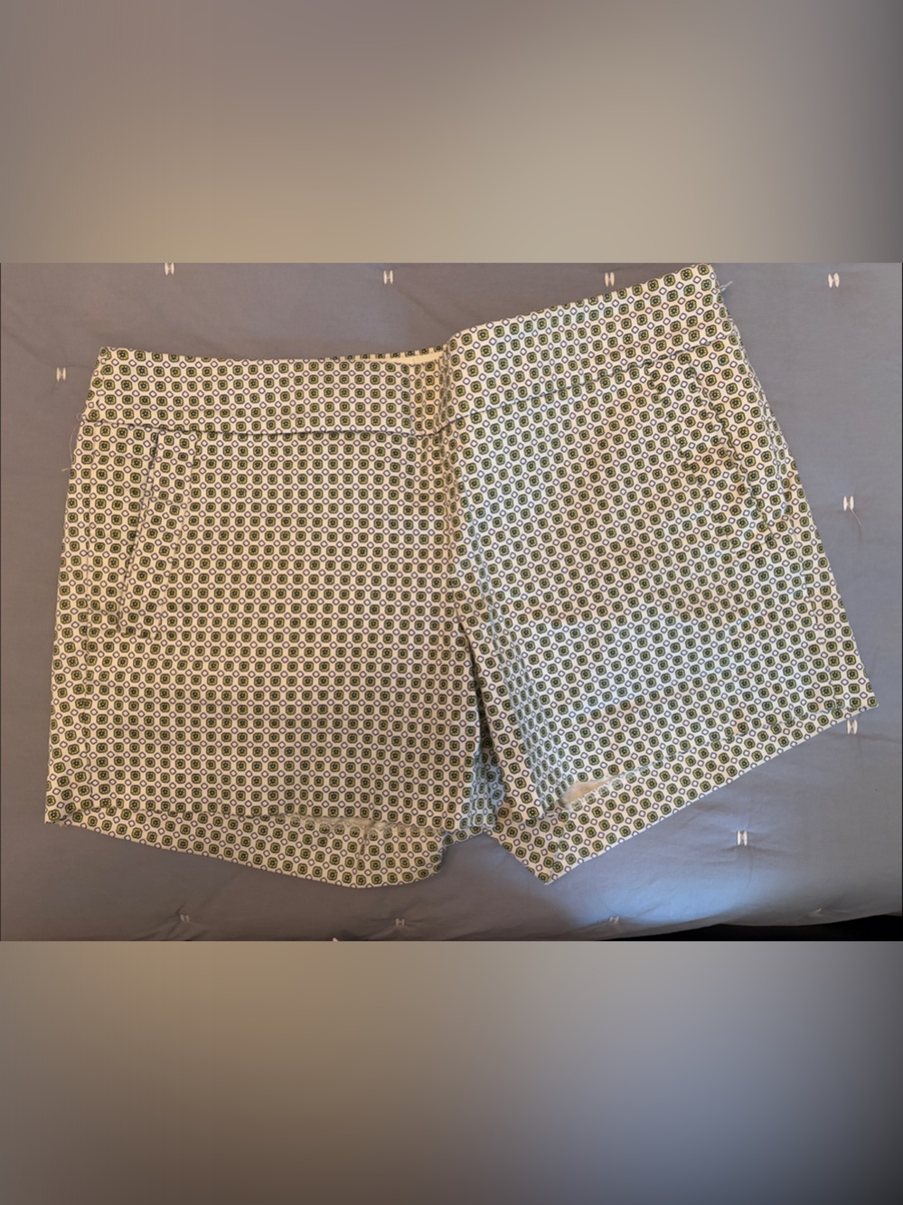 J. Crew Green and White Patterned Women's Shorts, 8